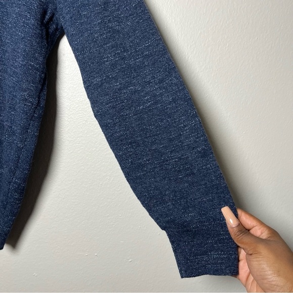 J. Crew Men Sweater Shirt Medium Dark Blue‎ Rugged Cotton Henley Casual - Picture 5 of 9
